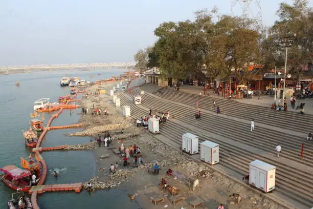 Saryu river ghat at Ayodhya, Uttar Pradesh, India