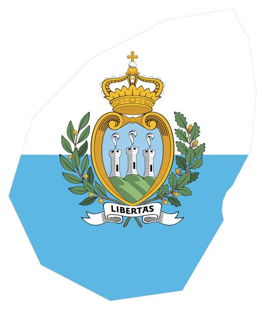 istock Outline of the map of San Marino with regions 2109437638