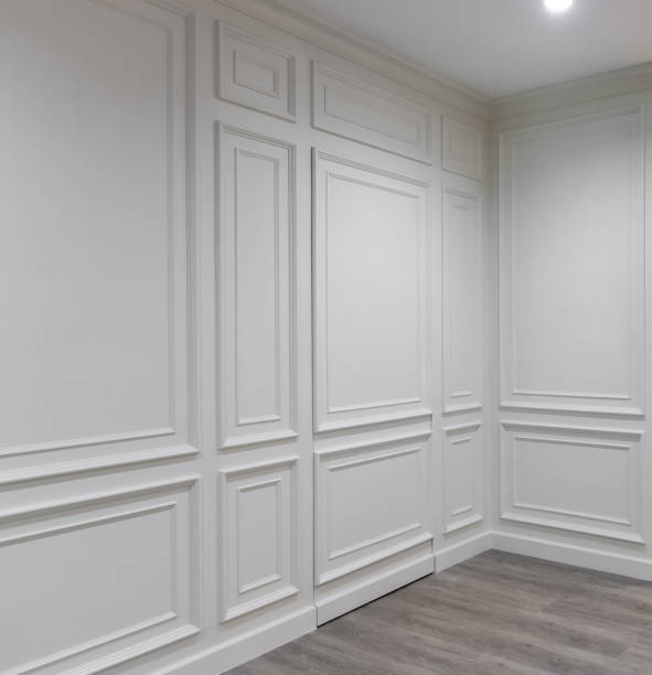 istock interior of wooden white wood texture background wall cladding in house 2109453687