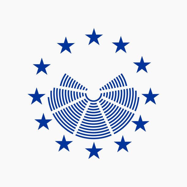 欧州議会のシンボルと星、欧州選挙ベクトルポスター ベクターアートイラスト