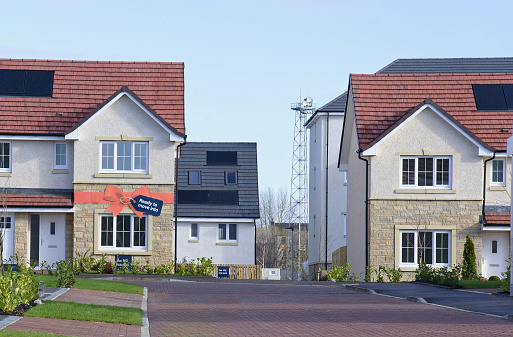 Glasgow, UK, February 24th 2024, Homes for sale at new housing development