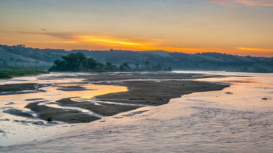 Niobrara National Scenic River in Nebraska Sandhills, summer scenery at dawn