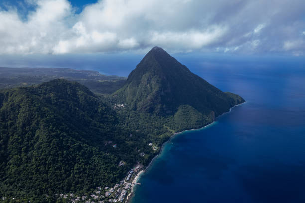istock Aerial  of Gros Piton and Petit Piton on St. Lucia 2109551359