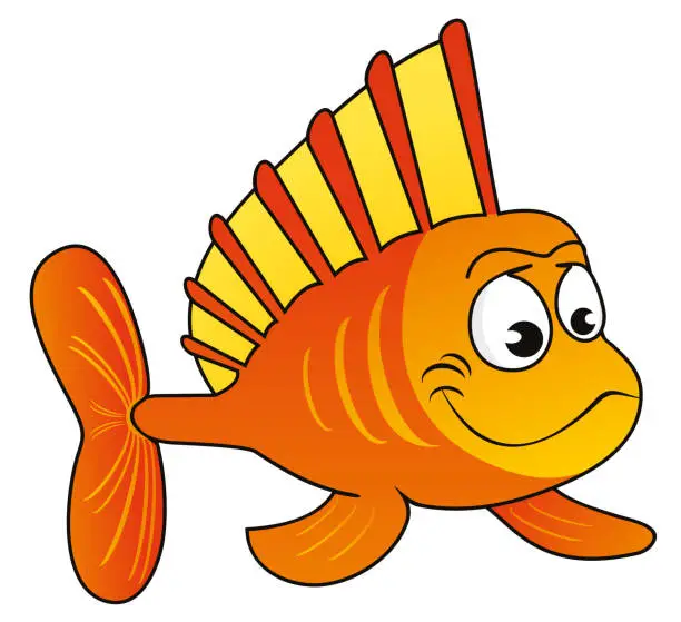 Vector illustration of Exotic orange fish