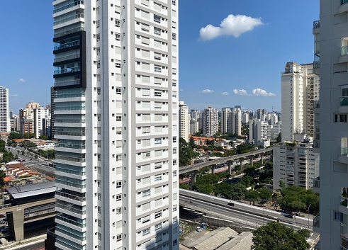 The Sao Paulo south zone cityscape, Brazil. Campo Belo and Brooklin neighbourhoods.