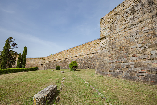 Fortezza Medicea (Medicis Fortress) on top of the hill (16th century BC) inside of Public park in in Arezzo city, Italy