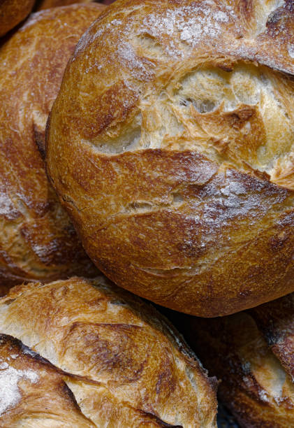 istock Large loaves of freshly baked wheat bread 2109654109