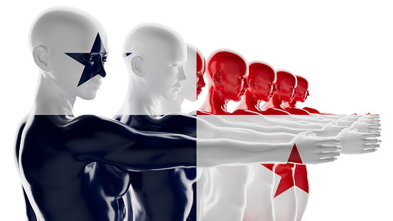 Human silhouettes overlaid with the Panamanian flag in a symbolic display of unity.