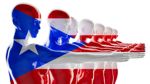 istock Dynamic Alignment: Figures Rendered with the Flag of Puerto Rico 2109654151
