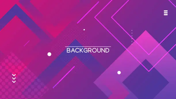 Vector illustration of Modern purple gradient geometric shape abstract background