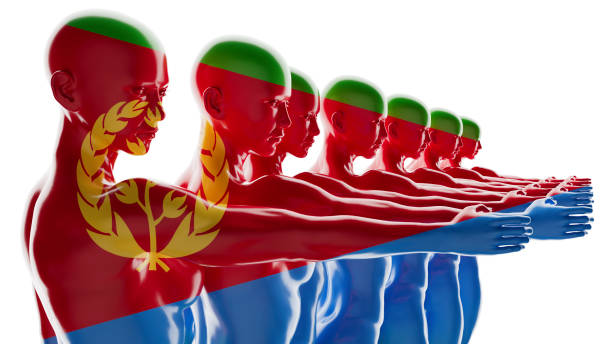 istock Abstract Human Forms Merged with the Eritrean Flag, Artistic Expression 2109671393