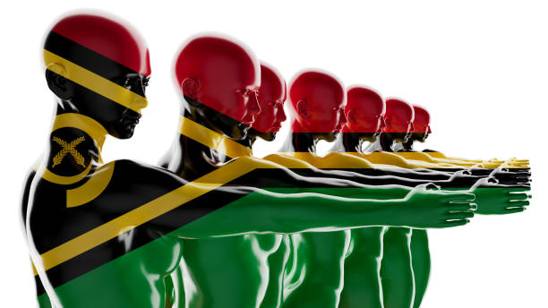 istock Unity and Harmony: Human Chain Emblazoned with the Flag of Vanuatu 2109671727