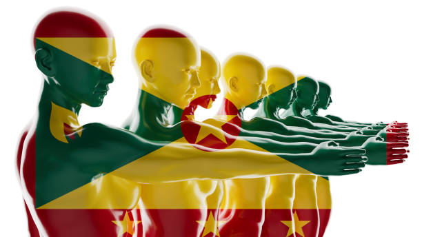 istock Aligned Figures Blending with the Cameroonian Flag 2109671731