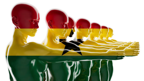 istock Human Figures Transitioning into the Flag of Ghanav 2109671734