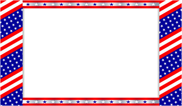 istock United States flag symbols decorative border banner vector design template. 2109723045