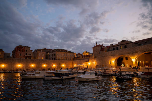 istock View of harbour in evening, Dubrovnik 2109733302