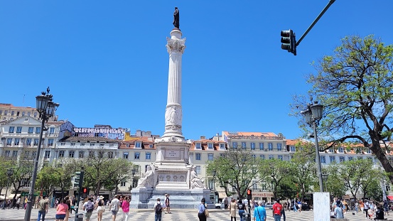 Statue of Jose de San Martin in the central square of Chascomus, Buenos Aires, Argentina. Monument of unknown author, inaugurated on September 24, 1912