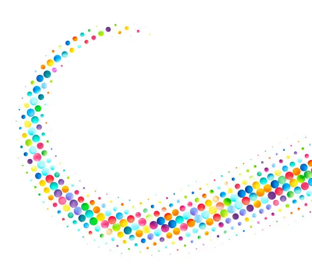 Vector illustration of Swoosh of Colorful Dots