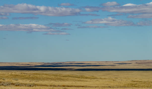 istock Scenic landscape horizon view of Alberta prairies with cloud shadows 2109921637