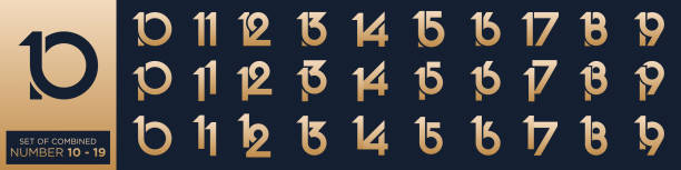 istock collection of creative number 10 to 19 logo designs. abstract number design vector illustration 2110051138