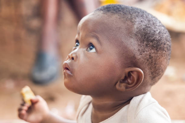 Portrait of embarrassed African little girl - Ethiopia, East Africa