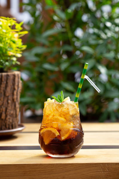 istock Cold refreshing coctail with llemon and cola 2110089975