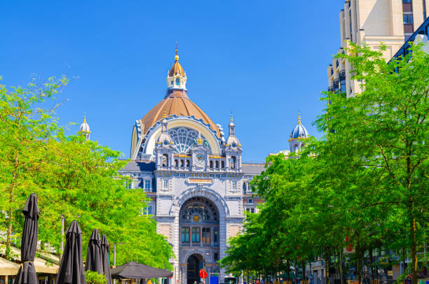 istock Antwerpen-Centraal railway station Antwerp Central building, Middenstatie or Railway Cathedral Baroque-medieval eclecticism architecture style, Flemish Region, Belgium 2110154843