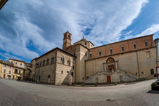Città di Castello, Umbria, Italy - March 23, 2024: The Cathedral of Città di Castello is dedicated to the saints Florido and Amanzio, according to tradition it was founded in the 6th century by San Florido,
