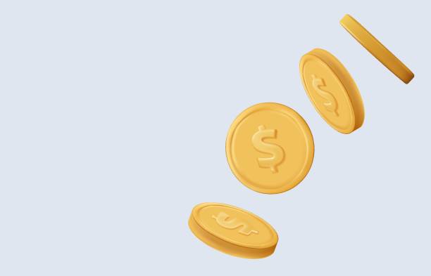 istock 3d Vector Gold Coin, coins falling, Bank services, Financial services, Business and financial concept background. Eps 10 2110209686