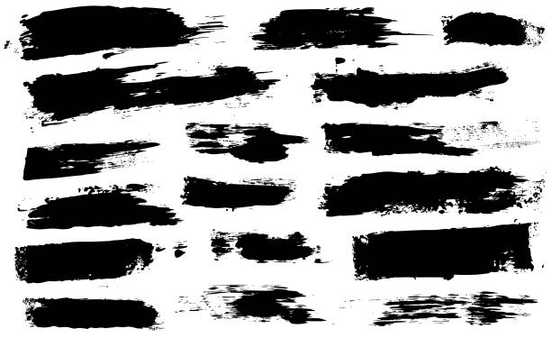 kuvapankkikuvitukset aiheesta black grunge -siveltimen kuvioidut vektorit - lika