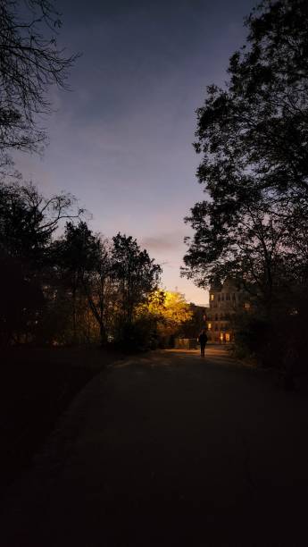 istock Buttes de Chaumont public park at dusk in Paris 2110223000