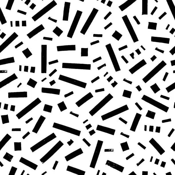Vector illustration of Black and white sprinkles confetti seamless pattern. Modern cute falling speckle pattern.
