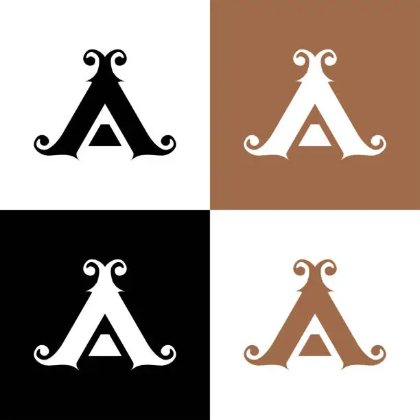 Vector illustration of letter a creative logo design