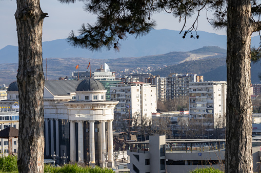 view of the Votno mountain from the fortress of the city of Skopje