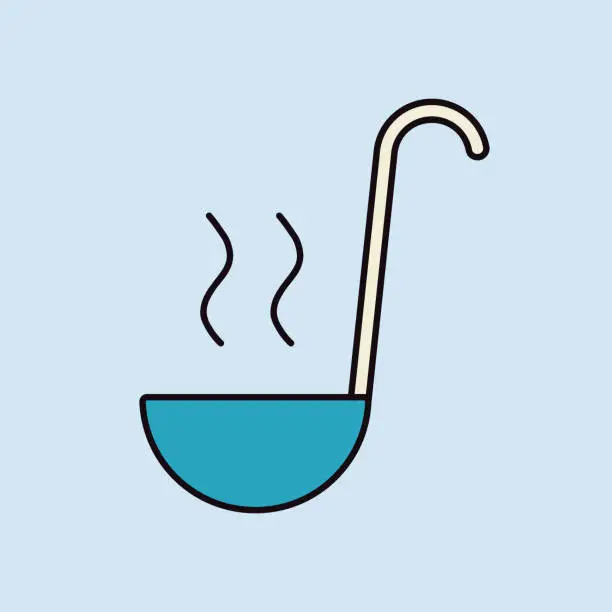 Vector illustration of Soup ladle vector icon. Kitchen appliance