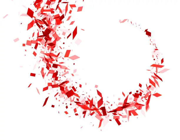 Vector illustration of Crimson Confetti Vortex