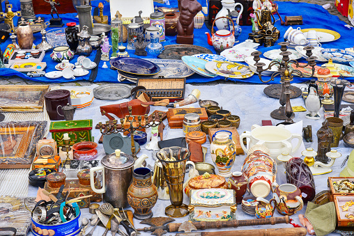 Antique collection of garage sell, flea market