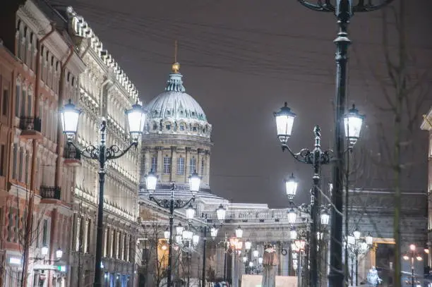 View of a cathedral in Saint Petersburg, Russia