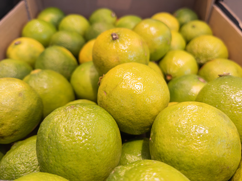 Fres Fresh Limes in a Box at the Market