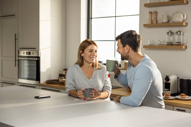 istock Cheerful couple enjoying in morning 2110509751