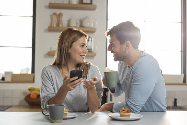 istock Cheerful couple enjoying in morning 2110510652