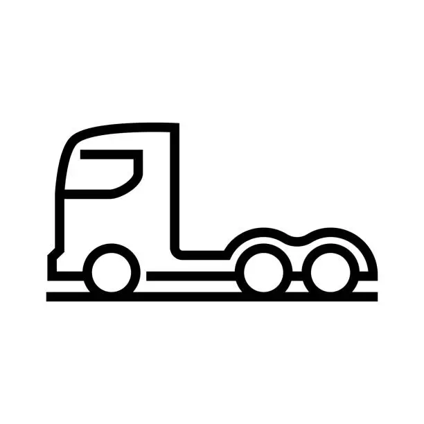 Vector illustration of Truck Cars Line Icon. Auto, Car, Mini Van, Tractor, 4x4, Sedan.