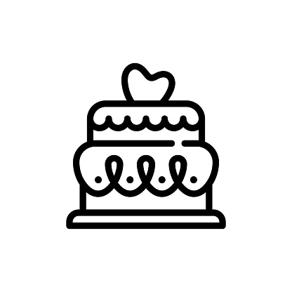 Birthday Cakes Line Icon. Candy, Sugar, Chocolate, Bakery, Party.