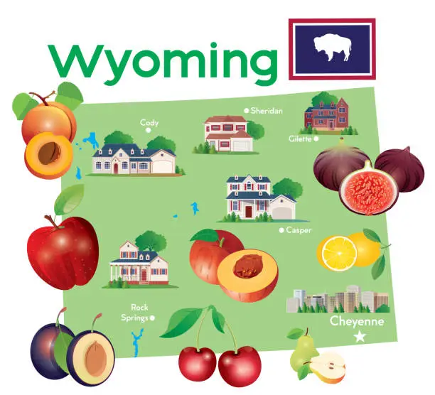 Vector illustration of Wyoming Map