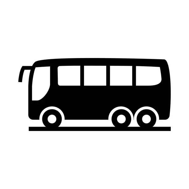 Vector illustration of Bus Flat Icon. Auto, Car, Mini Van, Truck, Tractor, 4x4, Sedan.