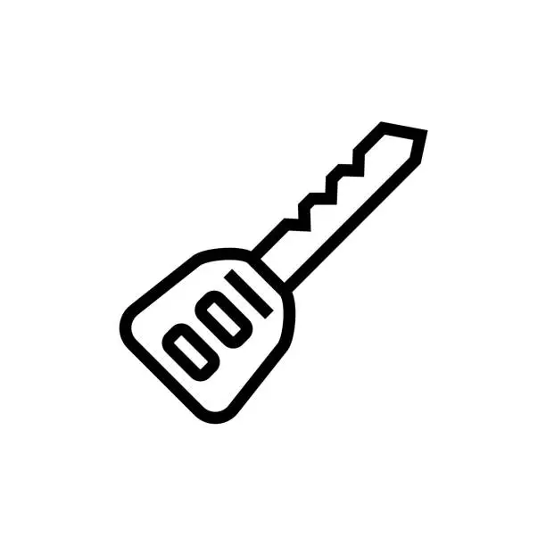 Vector illustration of Car key line icon.