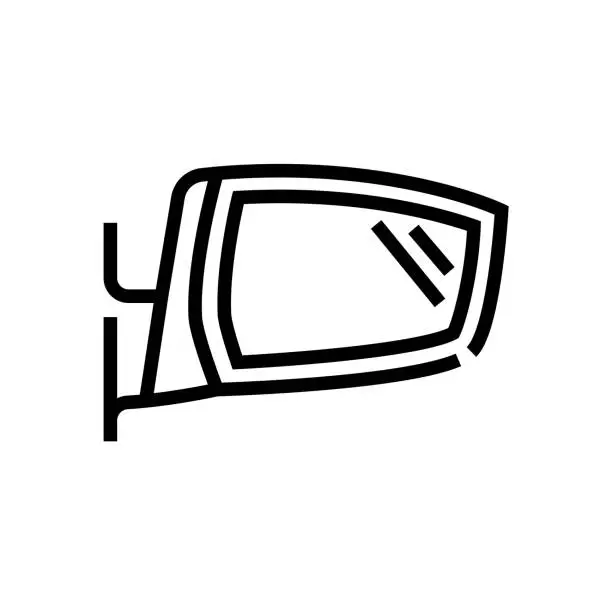 Vector illustration of Car Side Mirror Line Icon