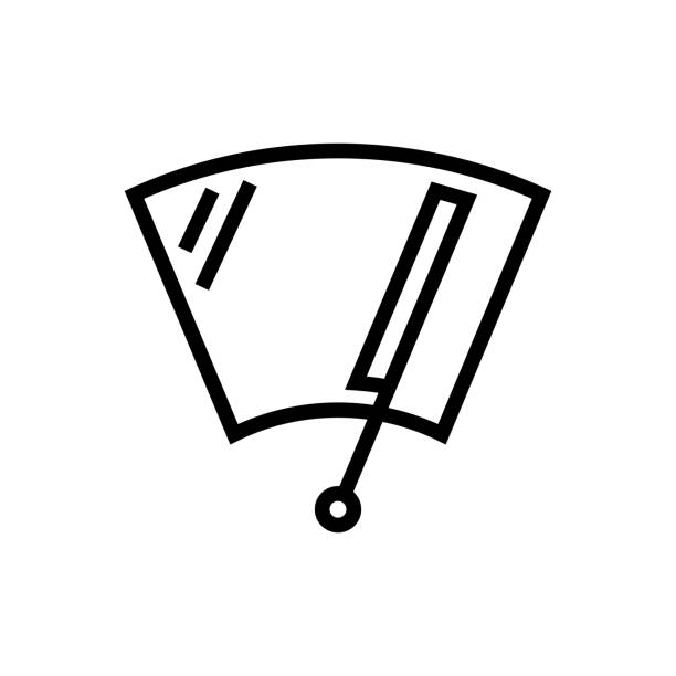 illustrations, cliparts, dessins animés et icônes de icône de ligne d’essuie-glace de vitre de voiture - pare brise