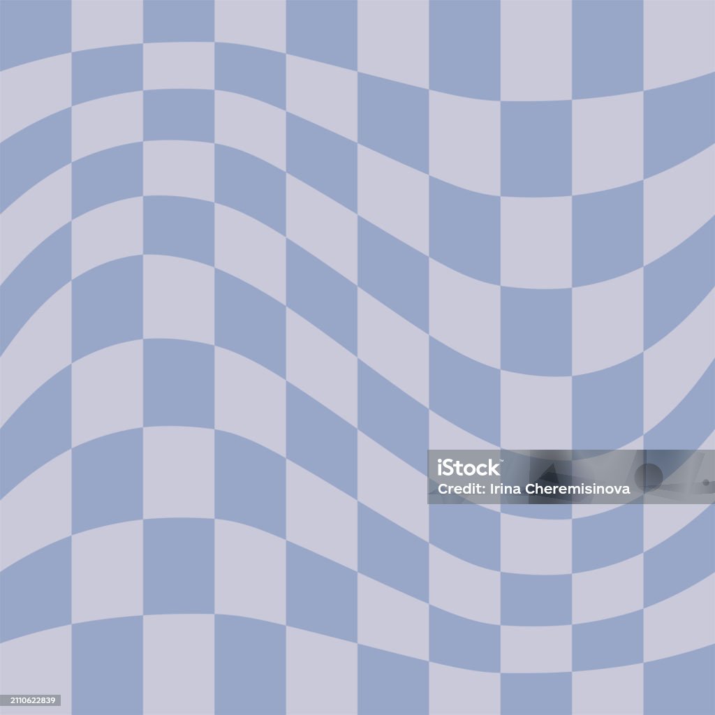 Seamless Checker Pattern Vector Illustration Blue And Grey Wavy Chess ...