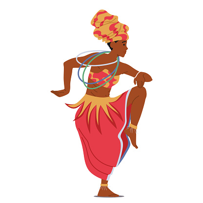 African Tribal Dancer Adorned In Vibrant Attire, Moves Rhythmically To Ancient Beats. Expressive Gestures Tell Stories, Embodying Cultural Richness And Traditional Beauty In Every Mesmerizing Step